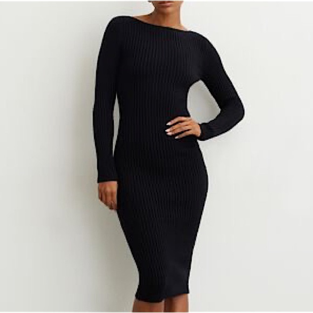 Dynamite Long Sleeve Ribbed Sweater Dress Size M
